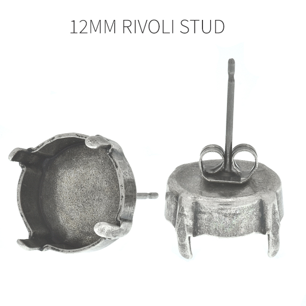 Empty 12mm Rivoli Stud Earring bases for embedding crystals