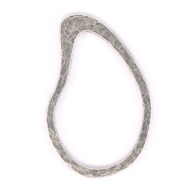 Hammered asymmetric Oval jewelry connector  