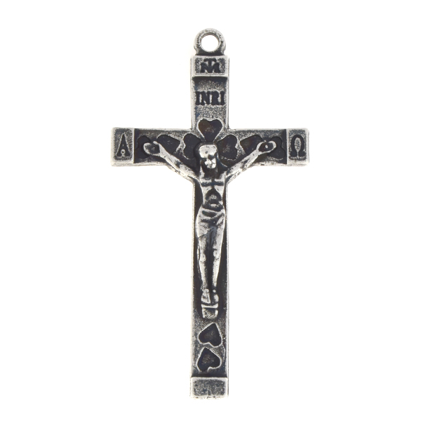 Jesus Cross metal pendant with one top loop