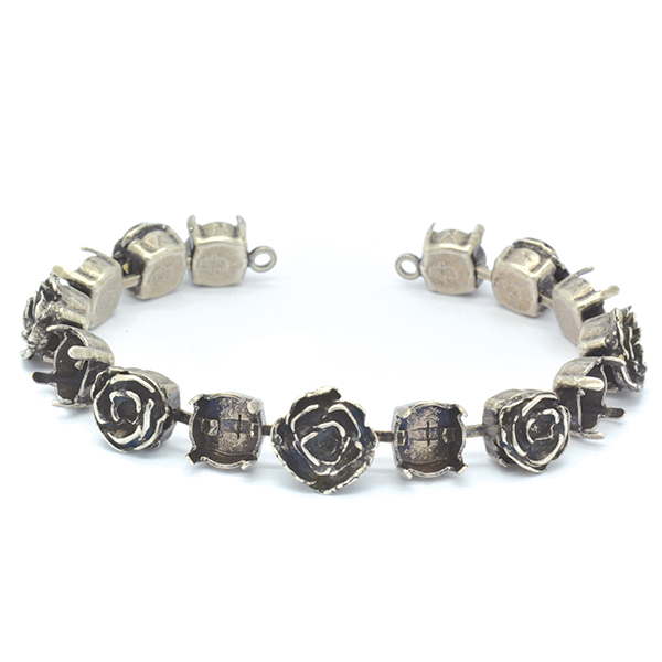 39ss,24pp Flowers Bracelet base with  two side loops