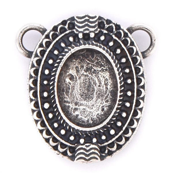10x8mm Oval Ethnic Pendant base with two top loops