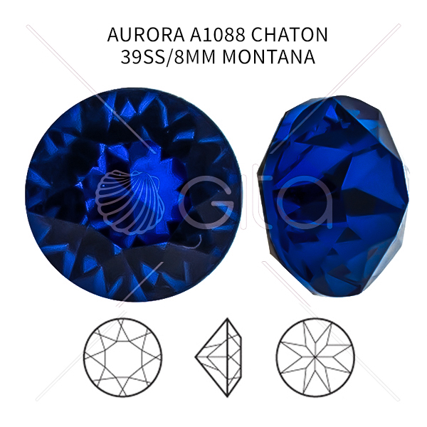 Aurora Crystal 39ss/8mm Chaton A1088 Montana color-14pcs pack 