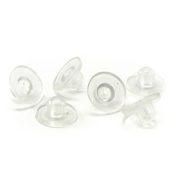 10mm Silicone earring backs for stud earrings - 50pcs pack