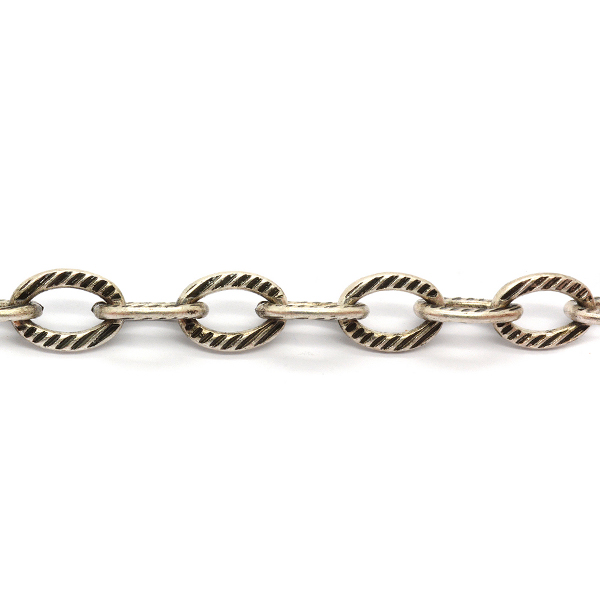 14x10mm engraved oval chain