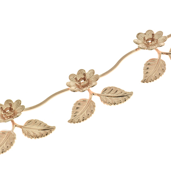 Decorative 24ss Flower Branch with Leaves Cup chain for Bracelets/Necklaces by meter