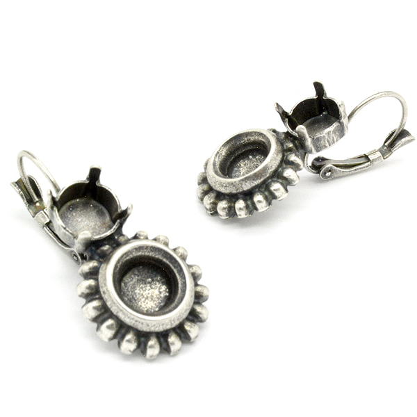 Two 39ss settings Hanging Earring bases with decoration