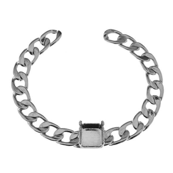 10mm Imperial setting on 11mm flat gourmet chain bracelet base