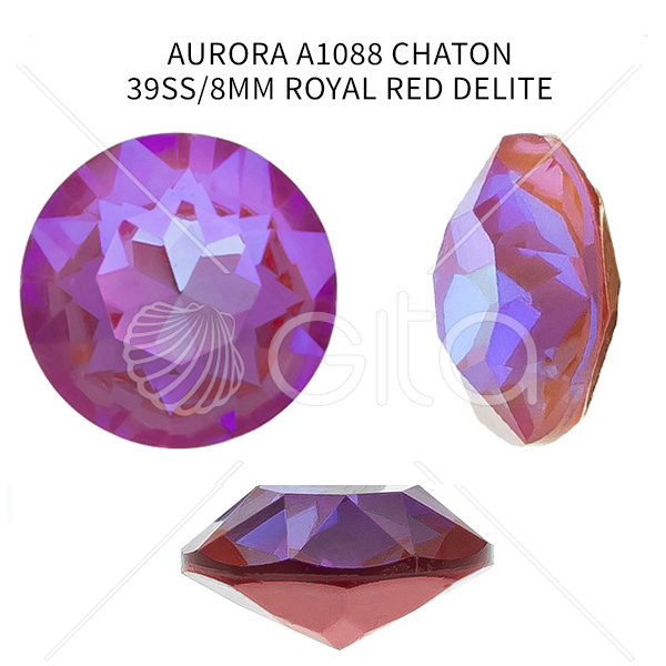 Aurora Crystal 39ss/8mm Chaton A1088 Royal Red DeLite color-14pcs pack 