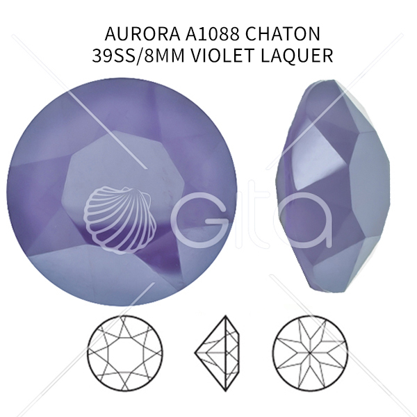 Aurora Crystal 39ss/8mm Chaton A1088 Violet Laquer color-14pcs pack 