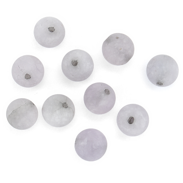8mm Round natural Light Lilac Matte Agate Beads - 10pcs pack