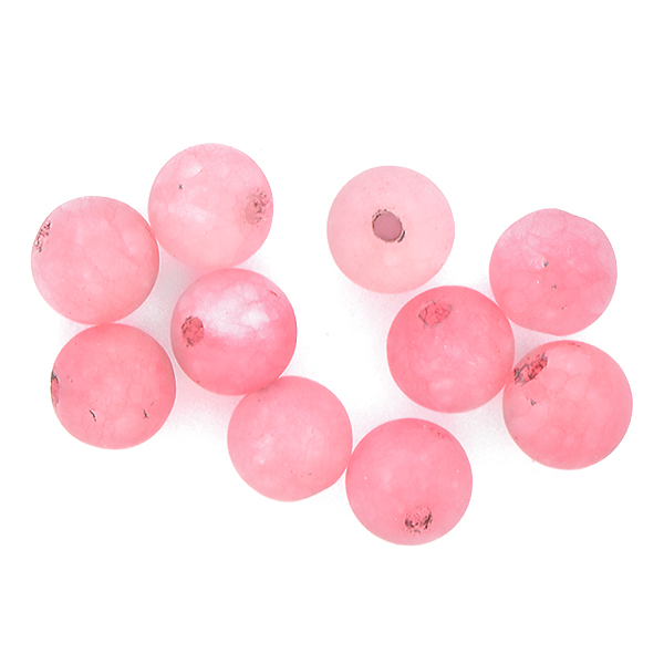 6mm Round natural Agate Beads Rose color - 10pcs pack