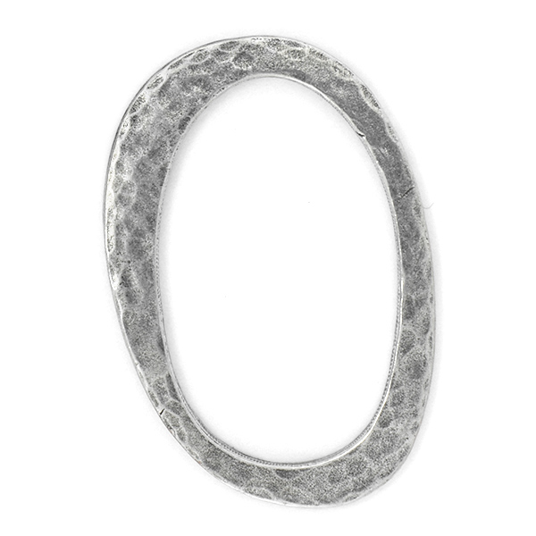 Oval metal jewelry connector   