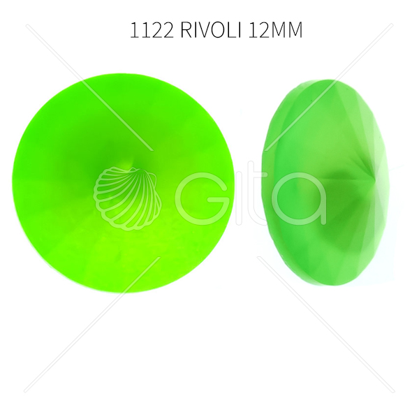 12mm Rivoli 1122 Aurora Crystal Electric Green