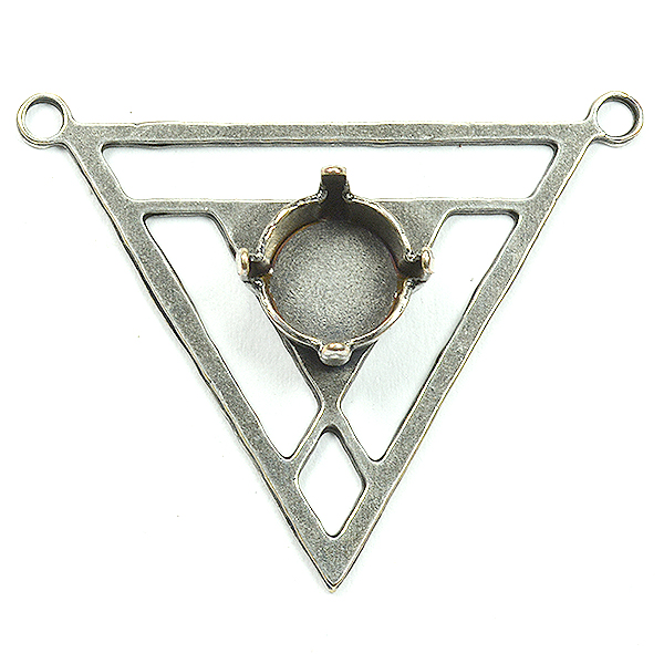 Geometric Triangle pendant base with 39ss setting 