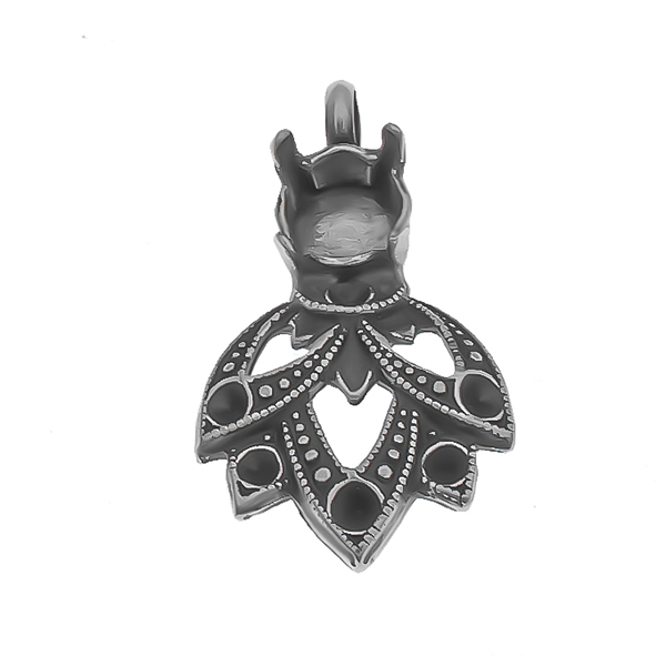 29ss/14pp Lotus metal casting pendant base with top profile loop 