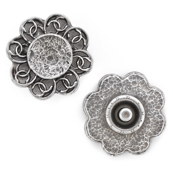 10mm Rivoli Metal Flower Snap Button Jewelry