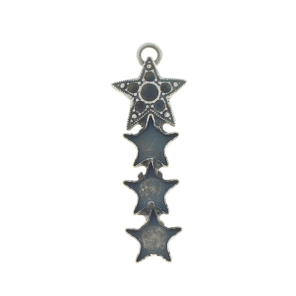 14pp, 24pp, 10mm Star Vertical pendant with one top loop