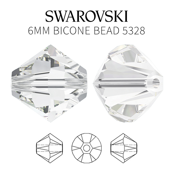 6mm Crystals Clear Swarovski Crystal Bicone Bead 5328
