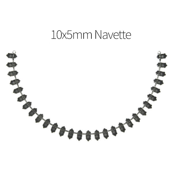 10x5mm Navette cup chain Necklace base 