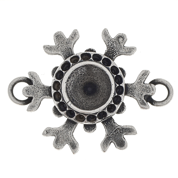 8pp, 39ss Snowflake jewelry connector with two side loops