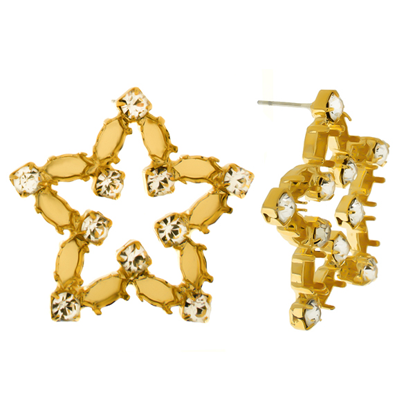 Stars stud earrings base with 8x4mm navette 4228, 32pp rhinestones