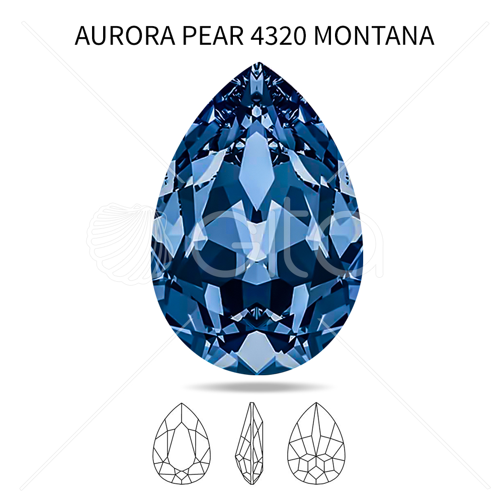 Aurora Crystal A4320 Pear Shape 30x20mm Montana color-1pc pack