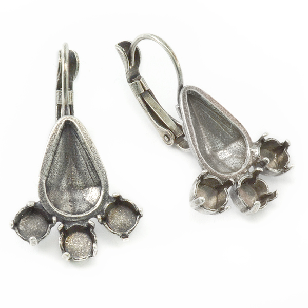 Pear shape 13X7.8mm and 24ss Drop Earring base