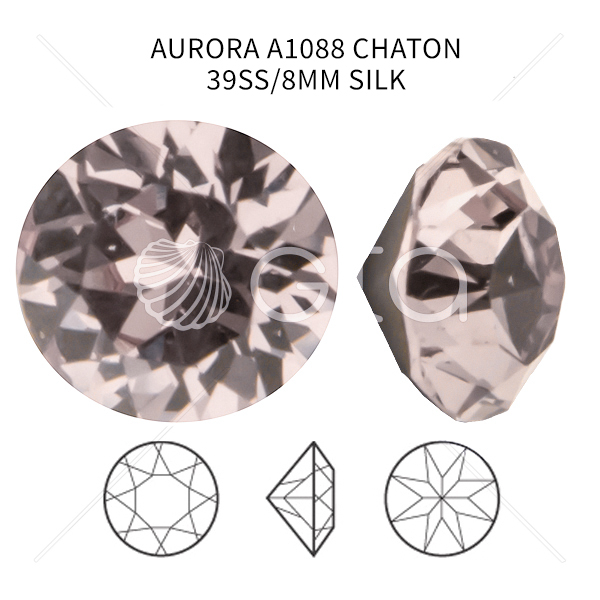 Aurora Crystal 39ss/8mm Chaton A1088 Silk color-14pcs pack