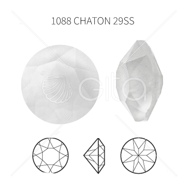 29ss/6mm Chaton 1088 Aurora Crystal Electric White
