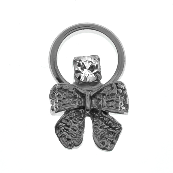 Christmas bow metal elements with 32pp Rhinestone and 11.5mm hollow circle element Charm/Pendant base
