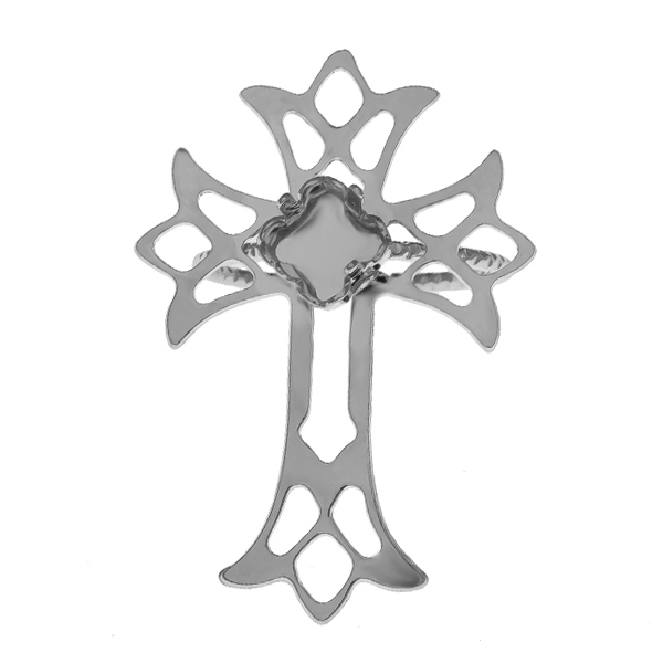8mm Greek Cross Decorated Templar knights cross adjustable thin ring base 