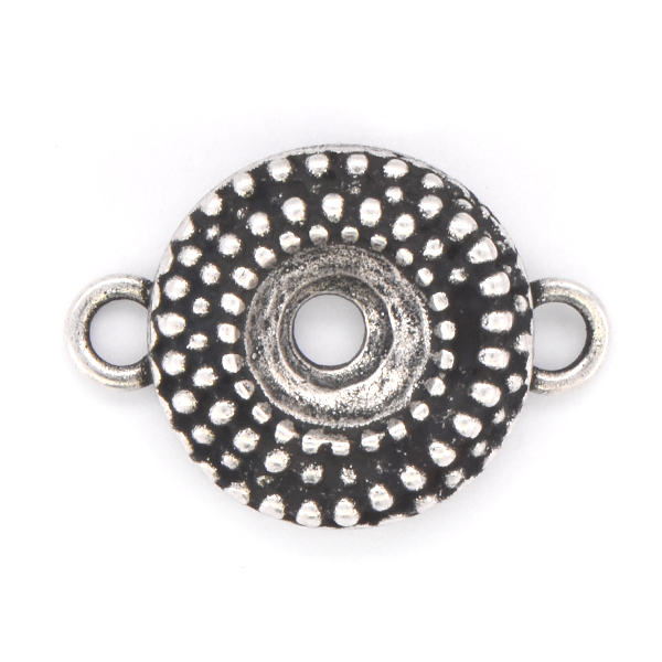 39ss Round Dotted Jewelry Connector with two side loops