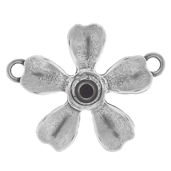 39ss Flower with 5 petals Pendant base with two loops