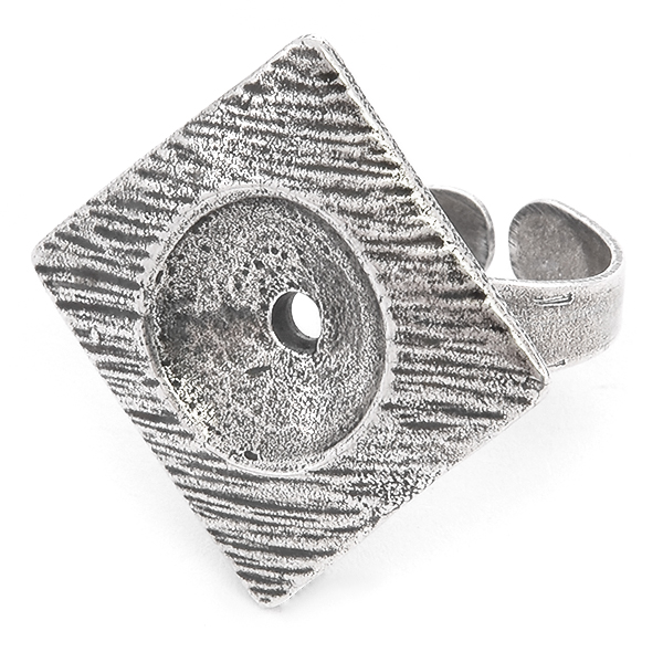 12mm Rivoli Lozenge shaped metal casting Ring base