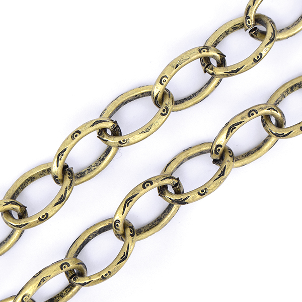 15x10mm Oval link Chain with Stamp marks - 1 meter