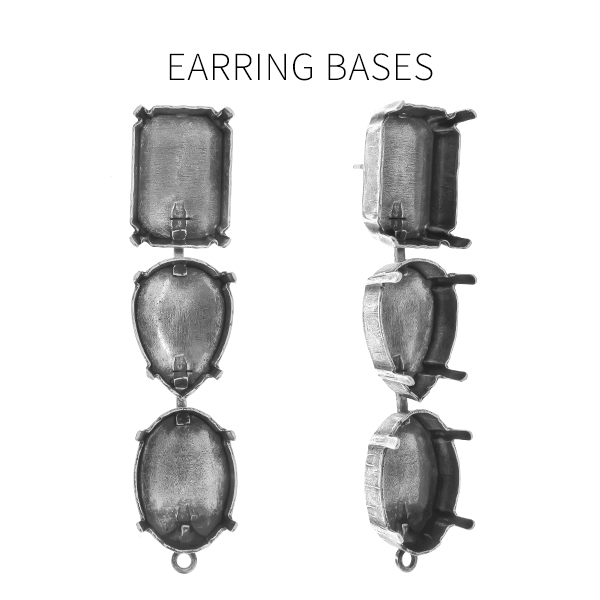 Mixed size settings stud earring bases