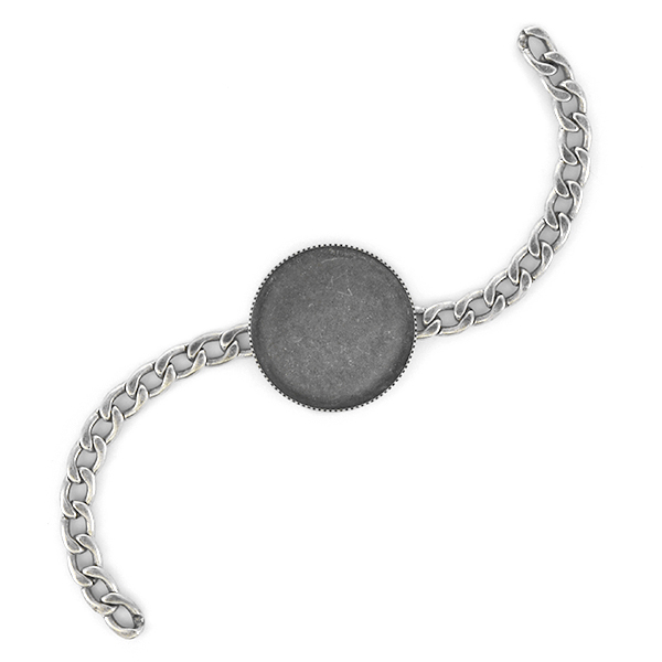 24mm Round Flat back setting with Gourmette chain Bracelet base
