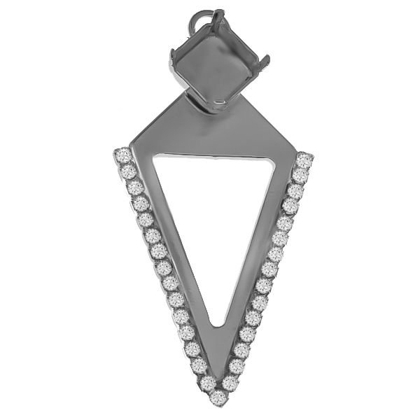10x10mm Imperial 4480 with Pyramid shape metal casting elements & Rhinestones Pendant base