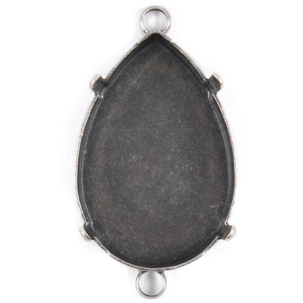 30x20mm Pear shape stone setting with top and buttom loop