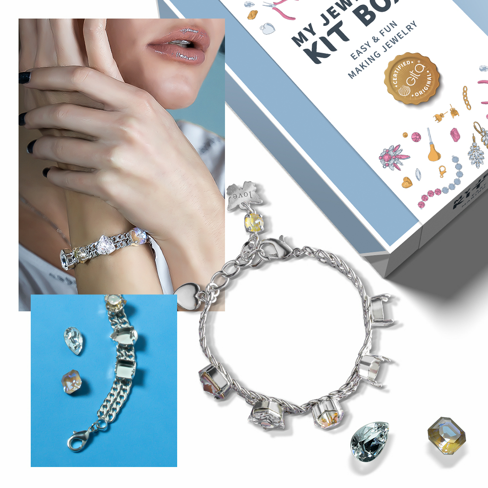 Jewelry DIY KIT: Create elegant Sparkling bracelet with Crystals
