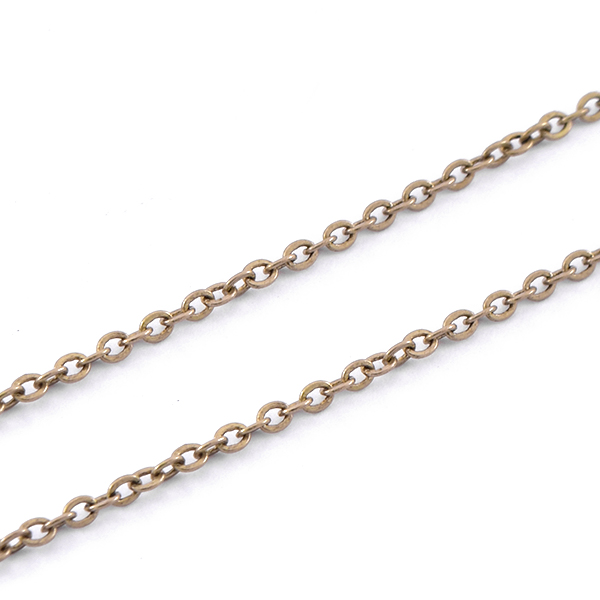 2mm Thin Cable Oval link Chain Necklace - 1 meter