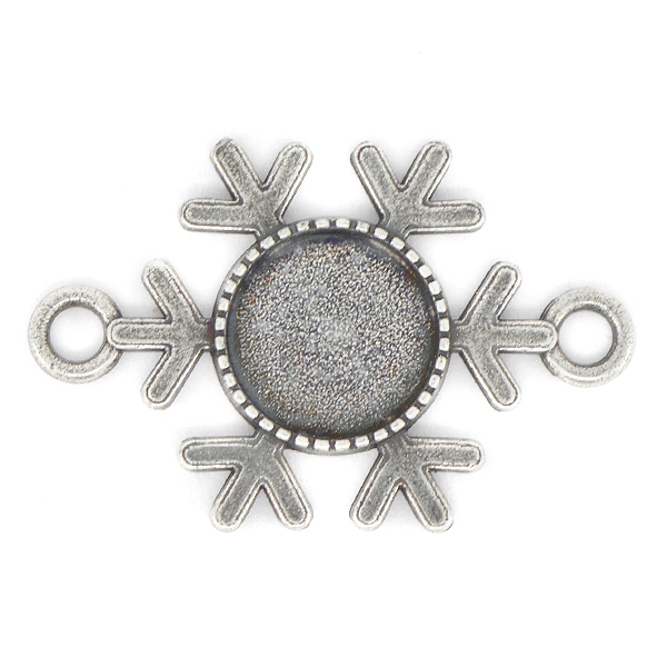 12mm Rivoli Flat back Snowflake Pendant with two loops