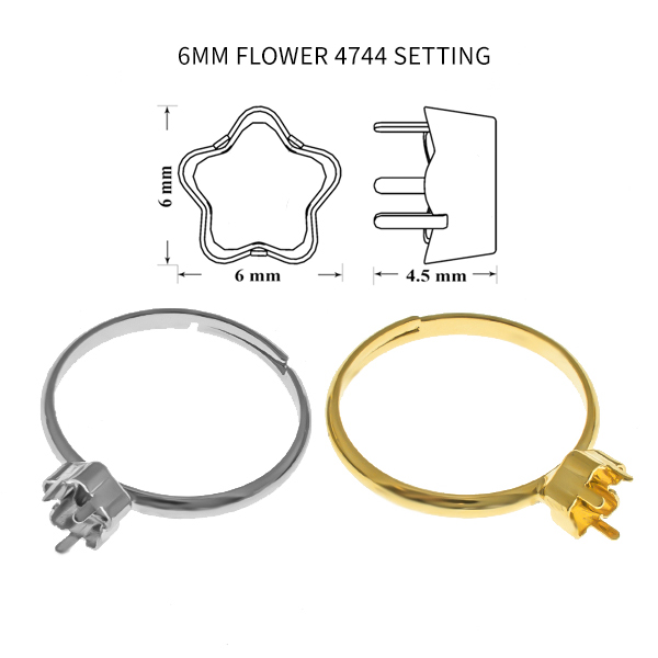 6mm Flower 4744 setting adjustable thin ring base
