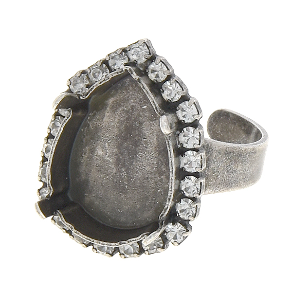 Pear Shape 13-18mm rings base with small crystals around 