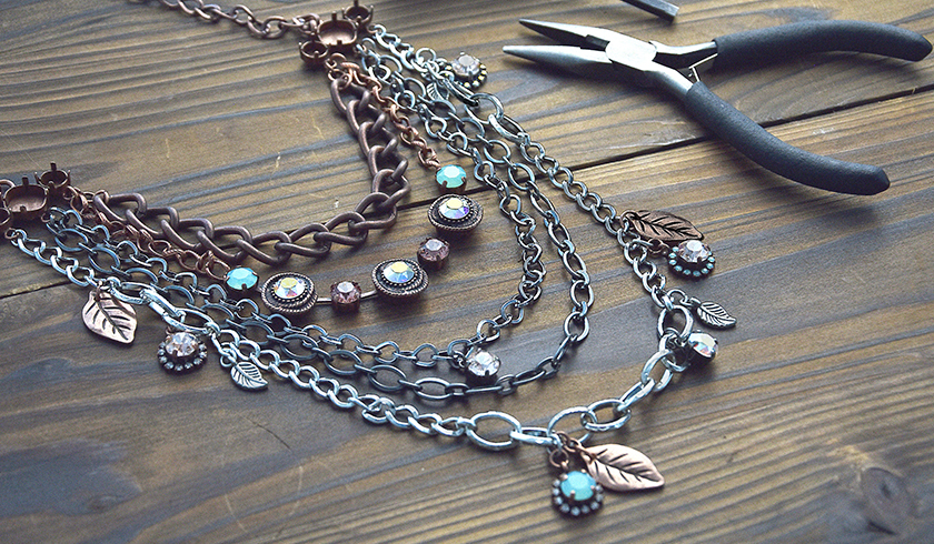 Multi chain Swarovski necklace