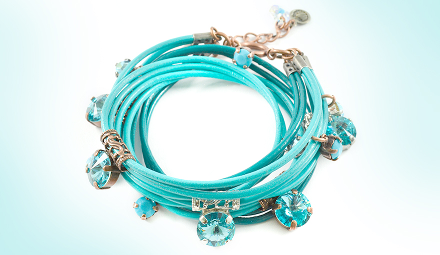 Rap turquoise leather bracelet