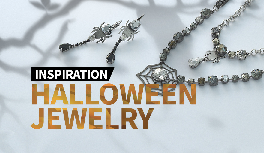 Dark and sparkly Halloween necklaces