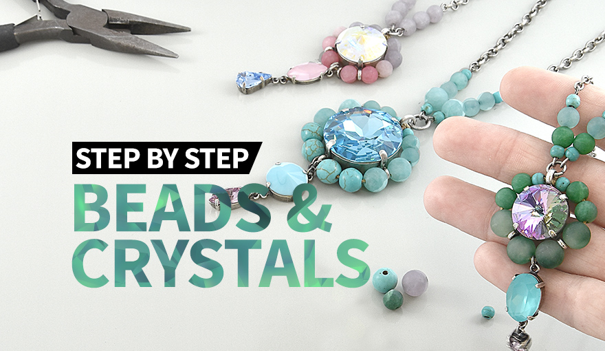 Beads & crystals pendant tutorial