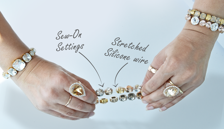 Stretch cup chain SW crystal bracelet tutorial